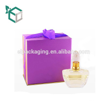 Caja de papel reciclable de las botellas de cartón púrpuras para el perfume